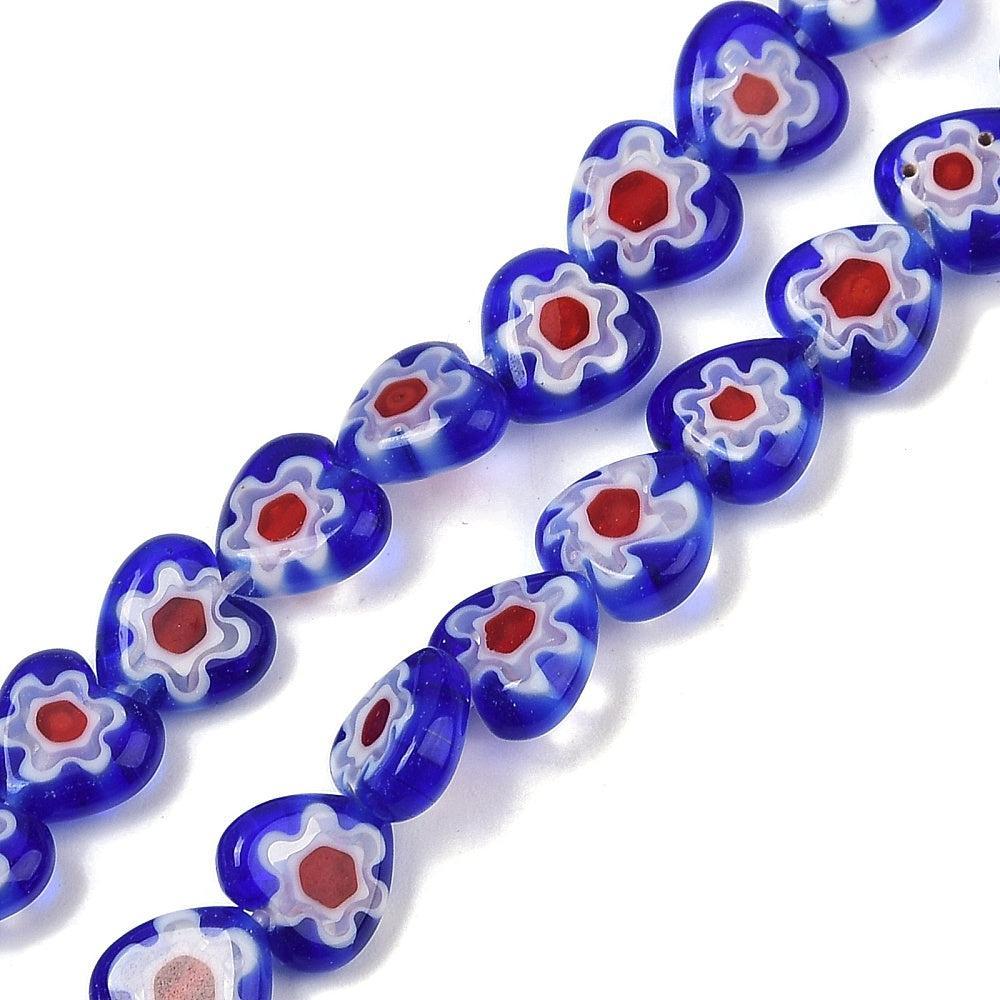 Kraal lampwork hartje donkerblauw 6,5mm - per stuk-Kralen-Kraaltjes van Renate