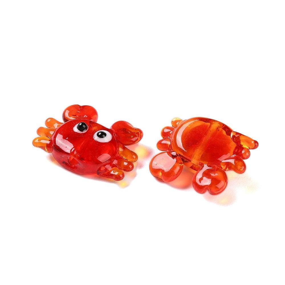Kraal lampwork krab 17mm- per stuk-bedels-Kraaltjes van Renate