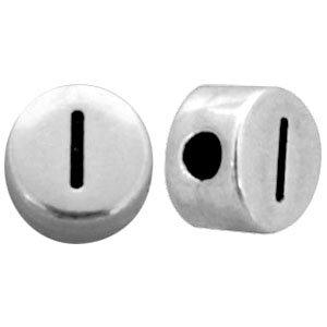 Kraal letter 'I' Ø2mm Zilver DQ 7mm-Kraaltjes van Renate