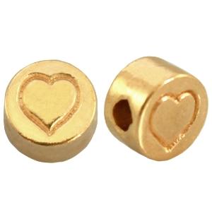 Kraal letter '♥' Ø2mm Goud DQ 7mm-Kraaltjes van Renate