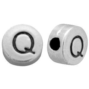Kraal letter 'Q' Ø2mm Zilver DQ 7mm-Kraaltjes van Renate
