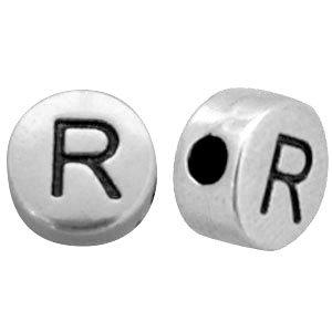 Kraal letter 'R' Ø2mm Zilver DQ 7mm-Kraaltjes van Renate