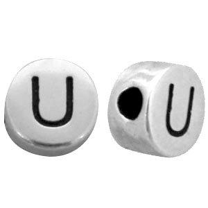 Kraal letter 'U' Ø2mm Zilver DQ 7mm-Kraaltjes van Renate