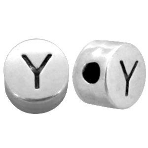 Kraal letter 'Y' Ø2mm Zilver DQ 7mm-Kraaltjes van Renate