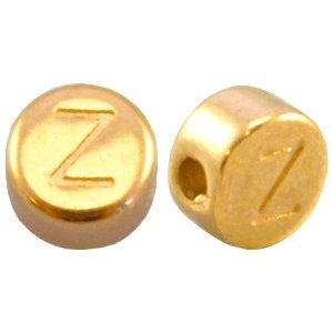 Kraal letter 'Z' Ø2mm Goud DQ 7mm-Kraaltjes van Renate