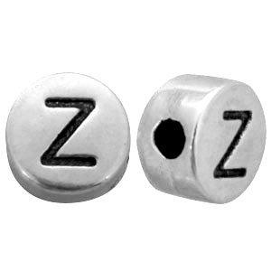 Kraal letter 'Z' Ø2mm Zilver DQ 7mm-Kraaltjes van Renate