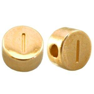 Kraal letter 'i' Ø2mm Goud DQ 7mm-Kraaltjes van Renate