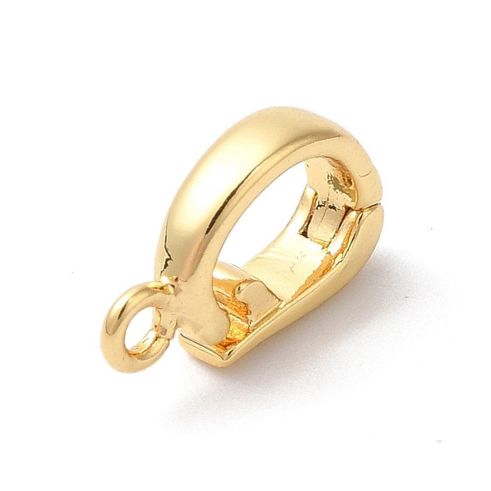 Kraal met oog Clip brass 18K Gold plated 11mm - per stuk-sluitingen-Kraaltjes van Renate