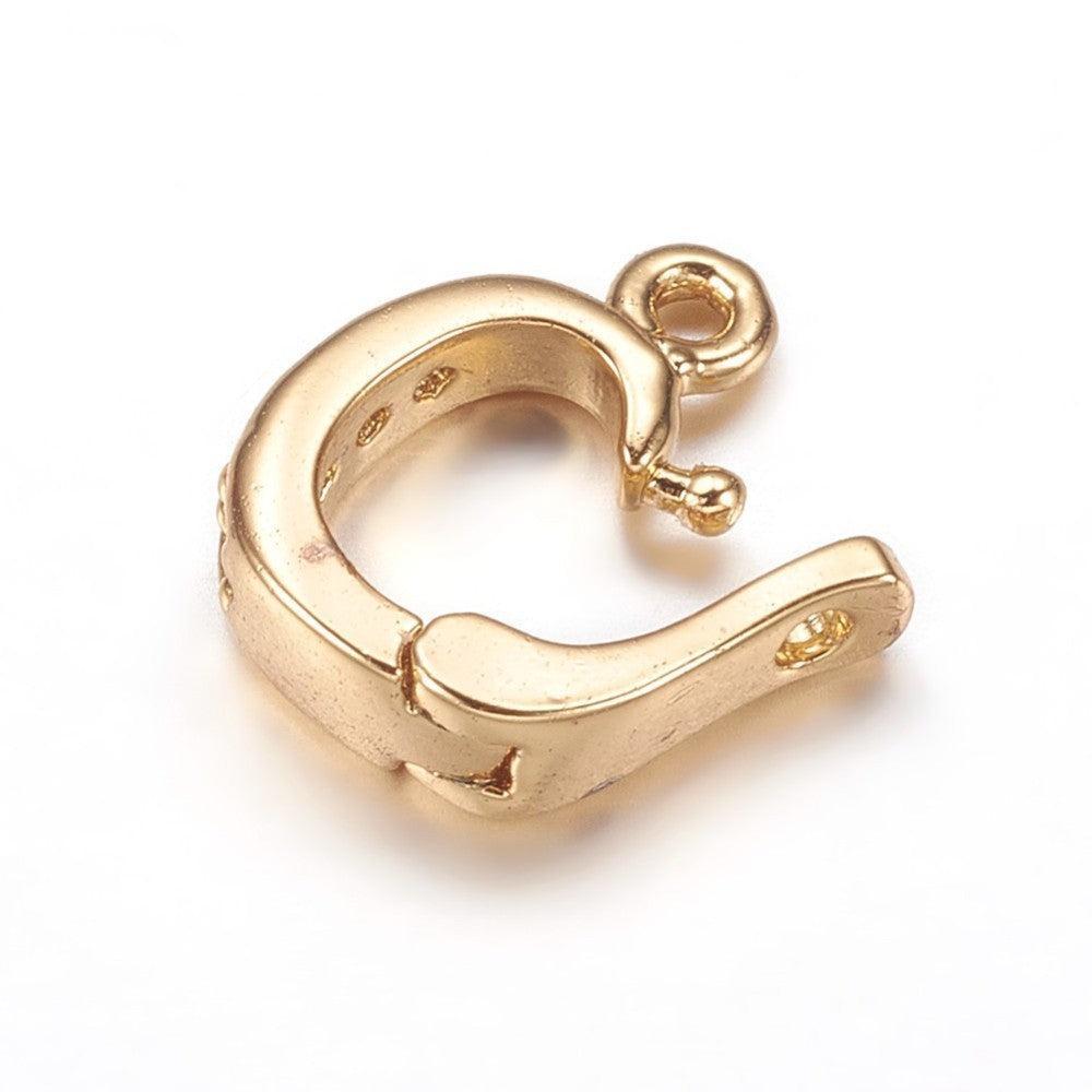 Kraal met oog Clip zirconia / brass Goud 10mm - per stuk-sluitingen-Kraaltjes van Renate