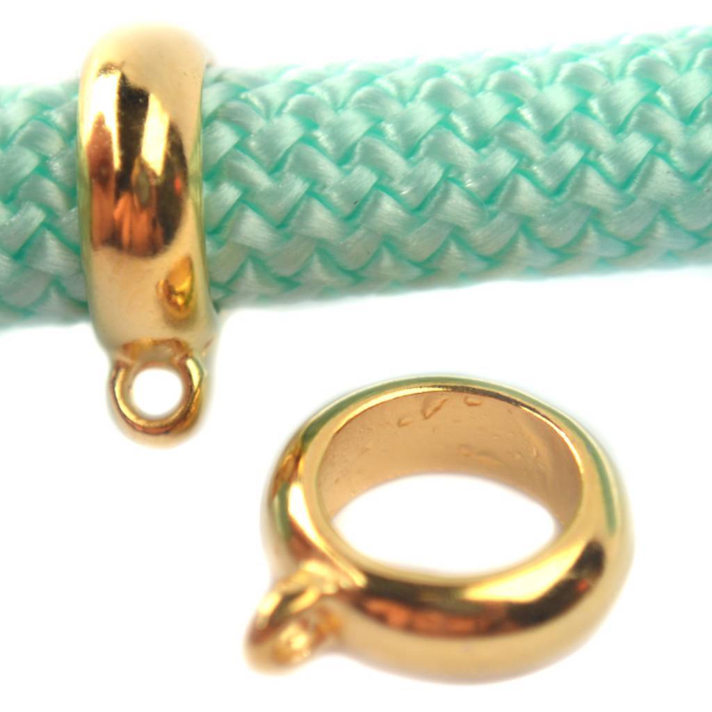 Kraal met oog Ø10mm Goud DQ 18x5mm-Kraaltjes van Renate