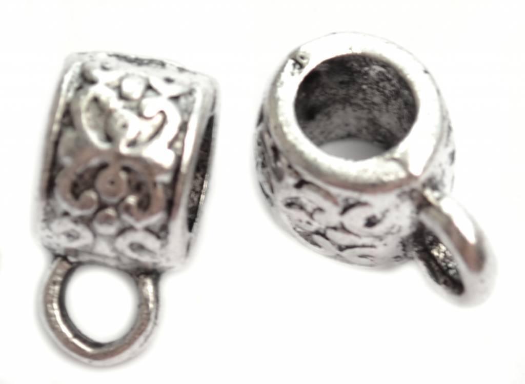 Kraal met oog Ø3.5mm zilver 11x6mm - 6 stuks-Kraaltjes van Renate