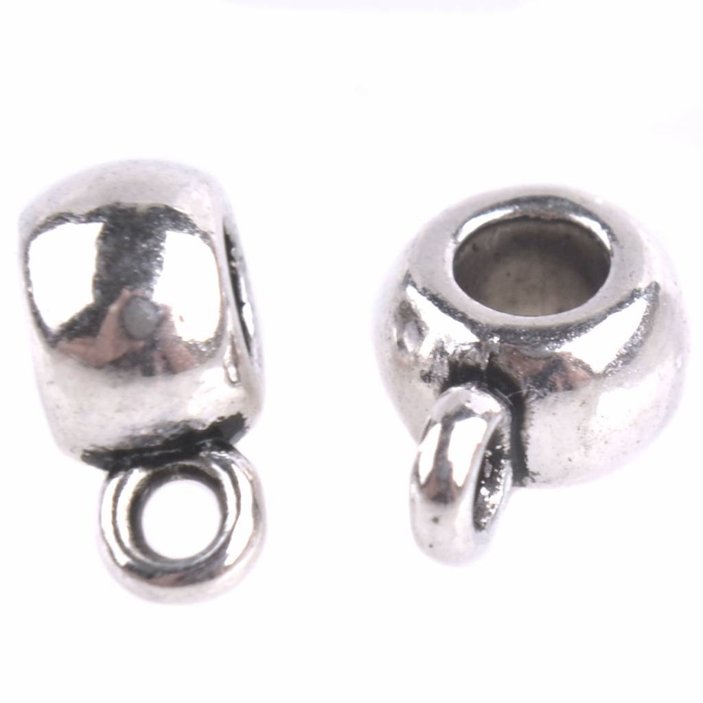 Kraal met oog Ø3mm Zilver 6x4,5mm - 12 stuks-Kraaltjes van Renate