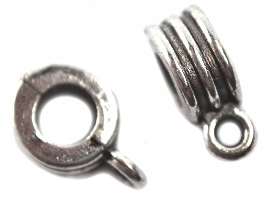 Kraal met oog Ø4mm zilver 13x8mm - 4 stuks-Kraaltjes van Renate