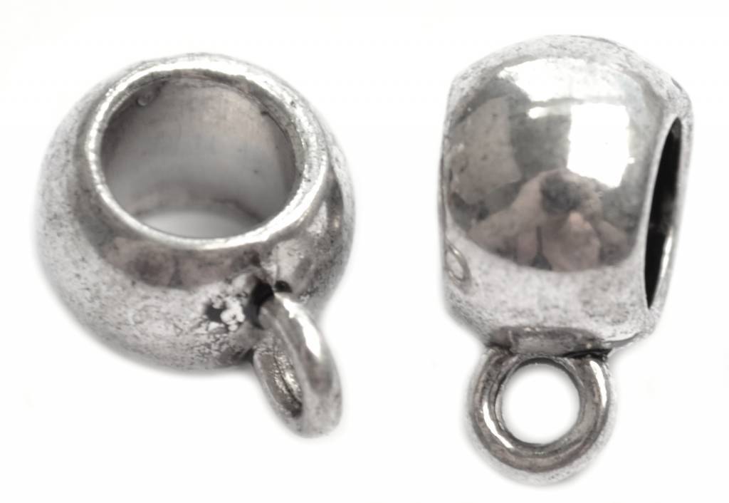 Kraal met oog Ø5mm zilver 14x10mm - 3st-Kraaltjes van Renate