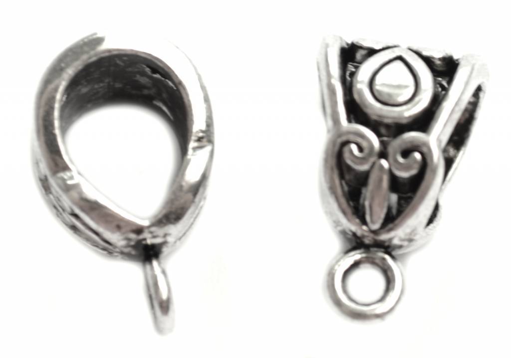 Kraal met oog Ø6mm zilver 13x8mm - 8 stuks-Kraaltjes van Renate