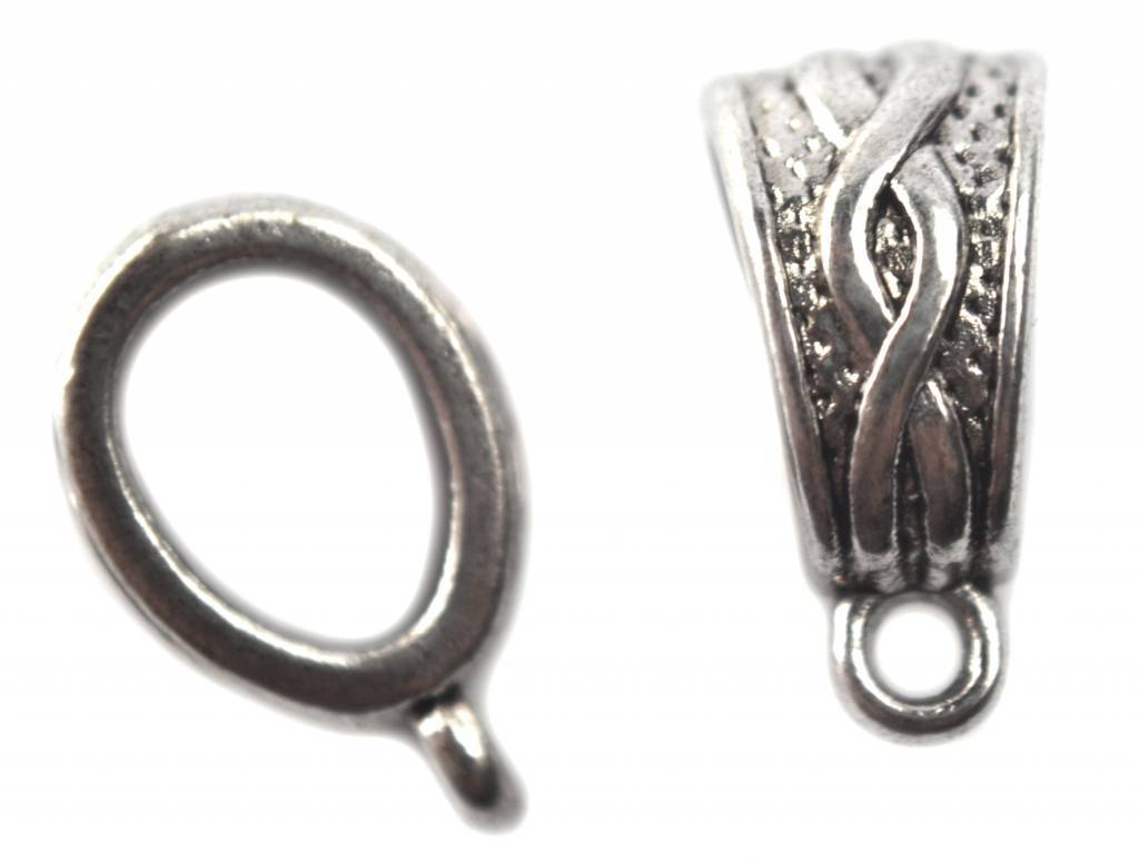 Kraal met oog Ø7x5mm zilver 14x8mm - 5 stuks-Kraaltjes van Renate