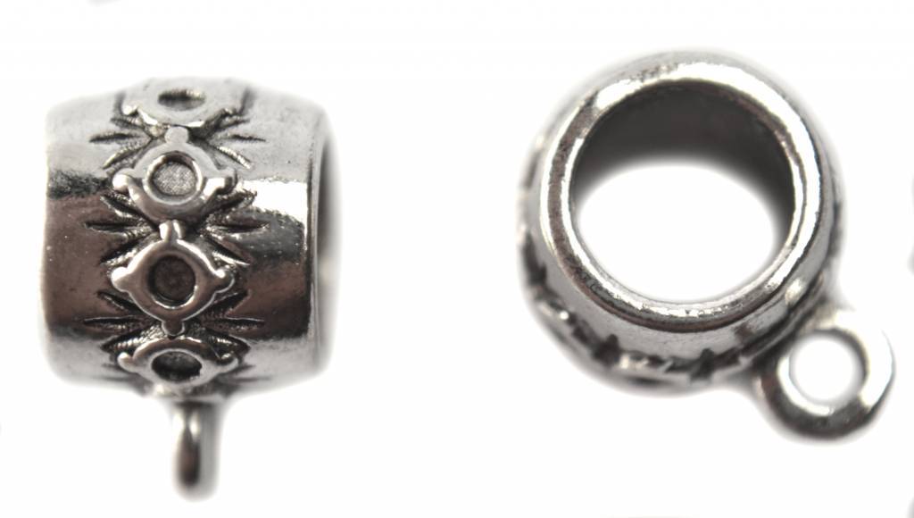 Kraal met oog Ø8mm zilver 15x11mm - 3st-Kraaltjes van Renate