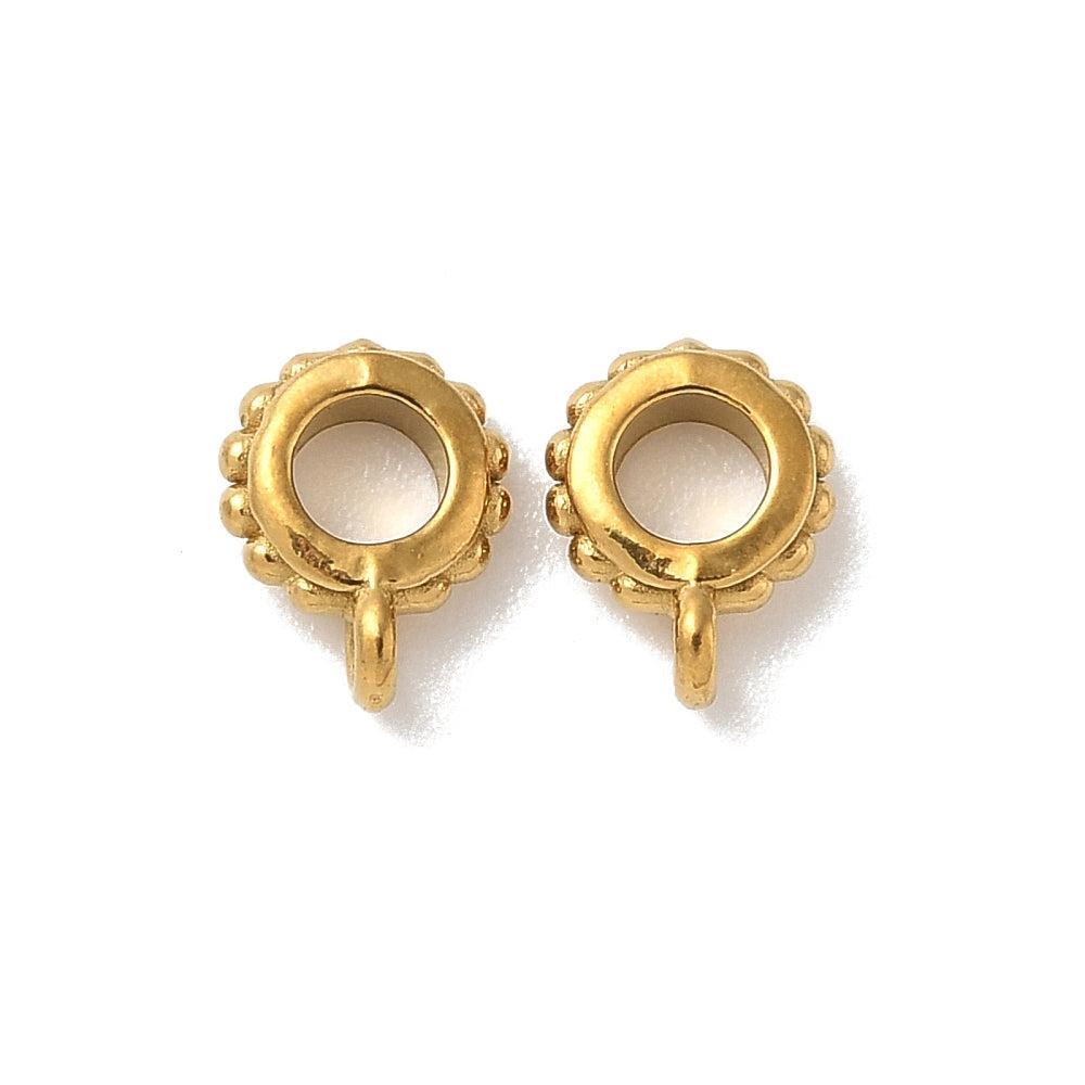 Kraal met oog RVS goud 6mm - per stuk-bedels-Kraaltjes van Renate