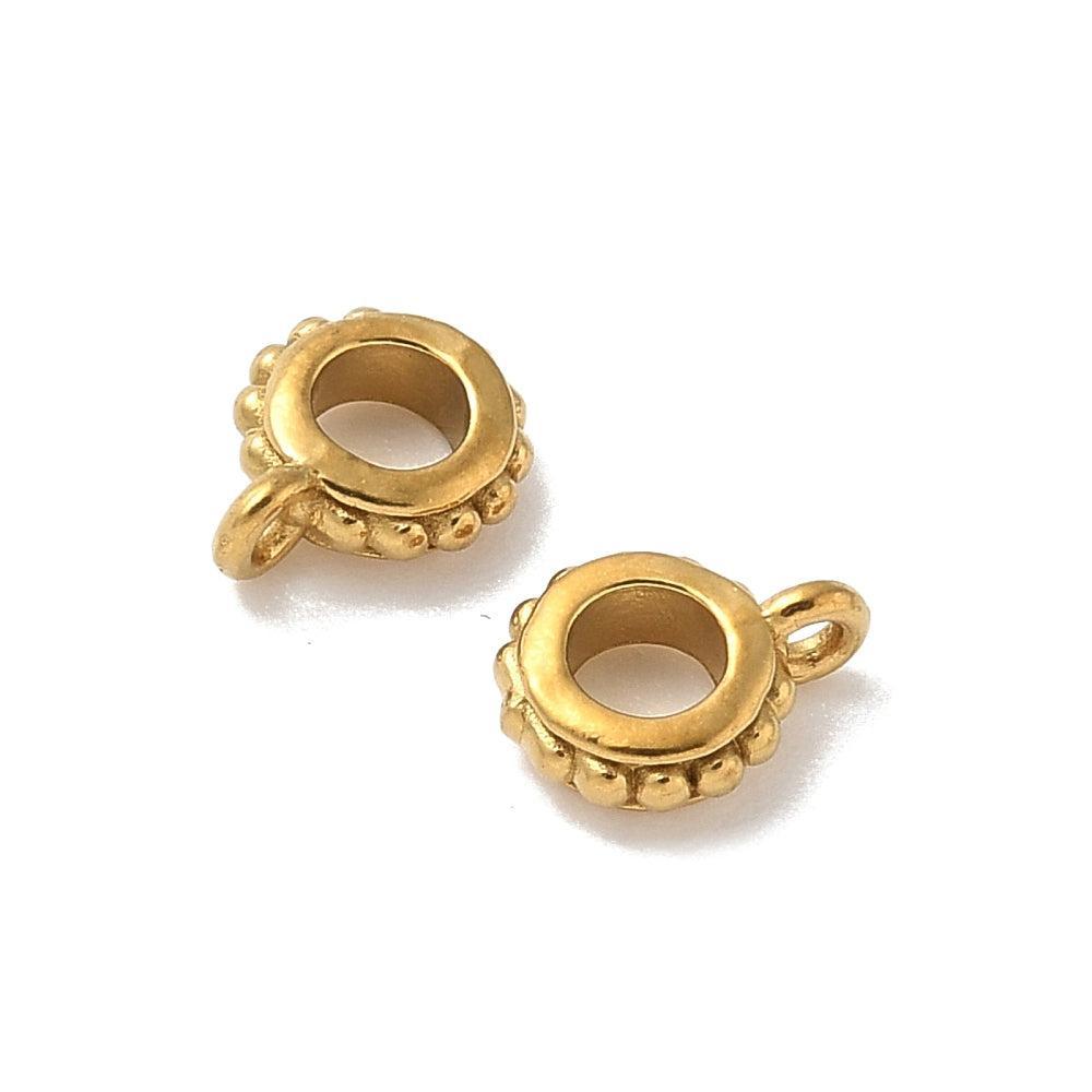 Kraal met oog RVS goud 6mm - per stuk-bedels-Kraaltjes van Renate