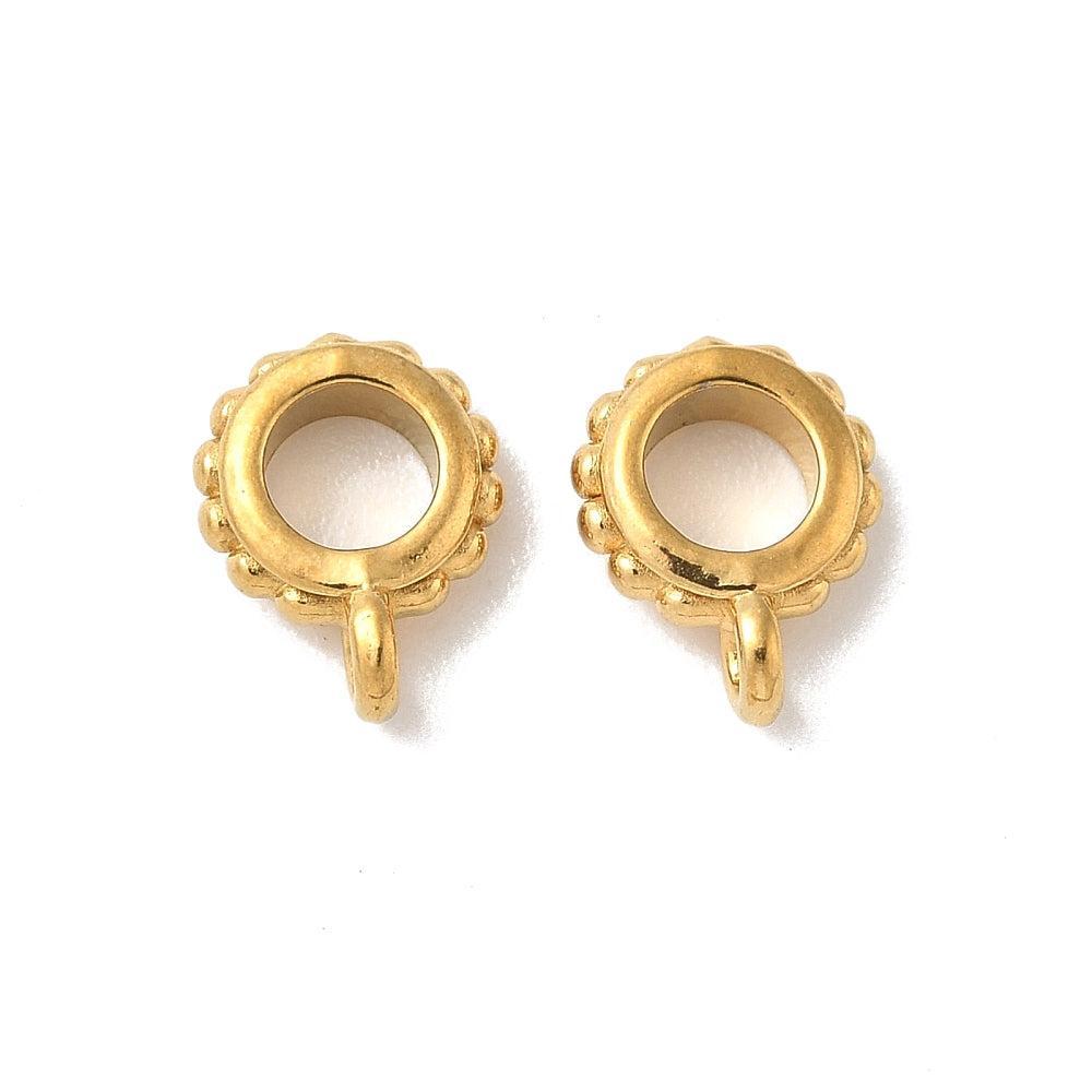 Kraal met oog RVS goud 8mm - per stuk-bedels-Kraaltjes van Renate