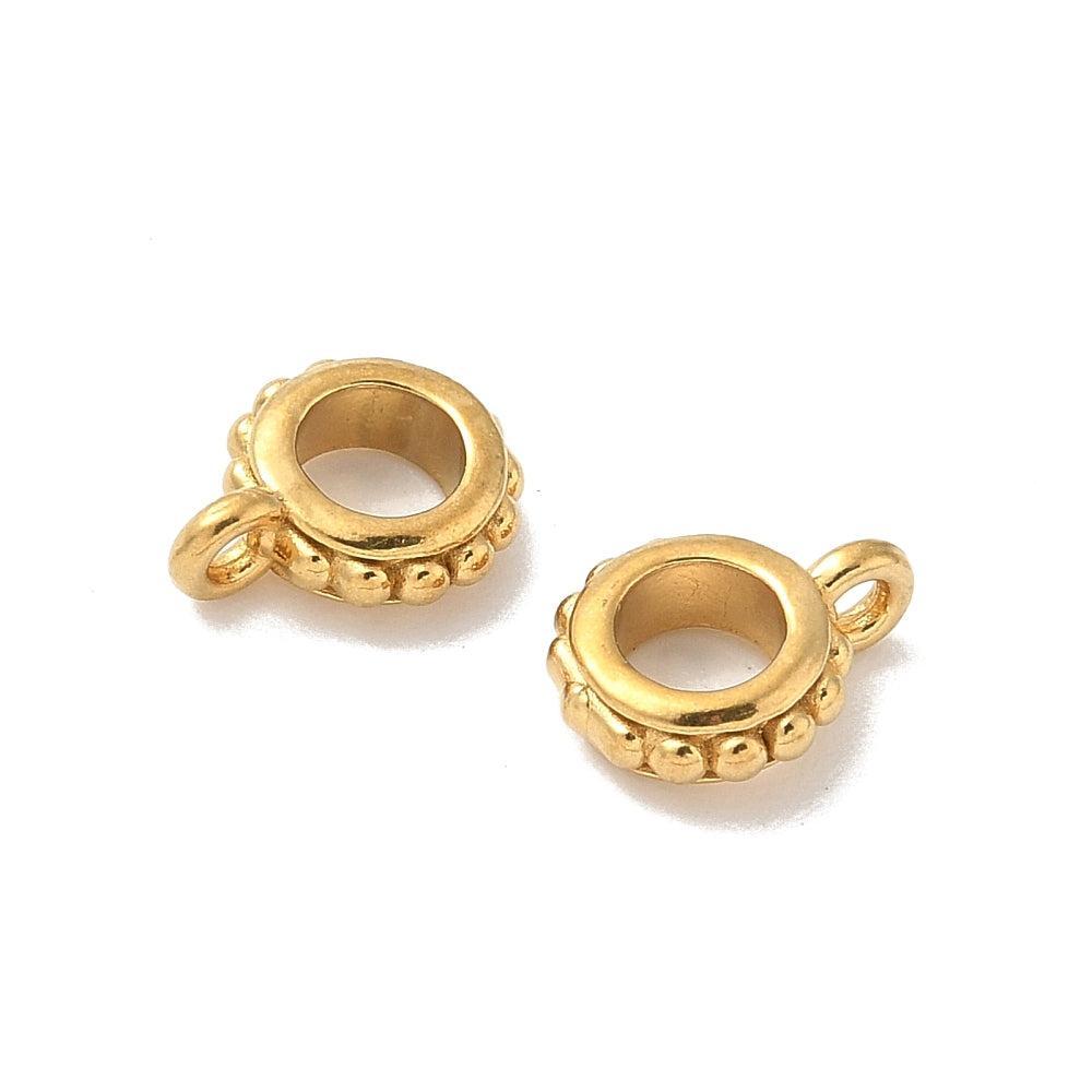 Kraal met oog RVS goud 8mm - per stuk-bedels-Kraaltjes van Renate