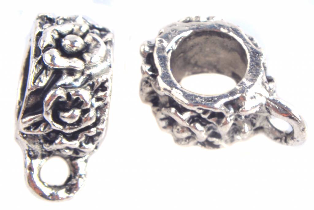 Kraal met oog bloem Ø4mm Zilver - 8 stuks-Kraaltjes van Renate