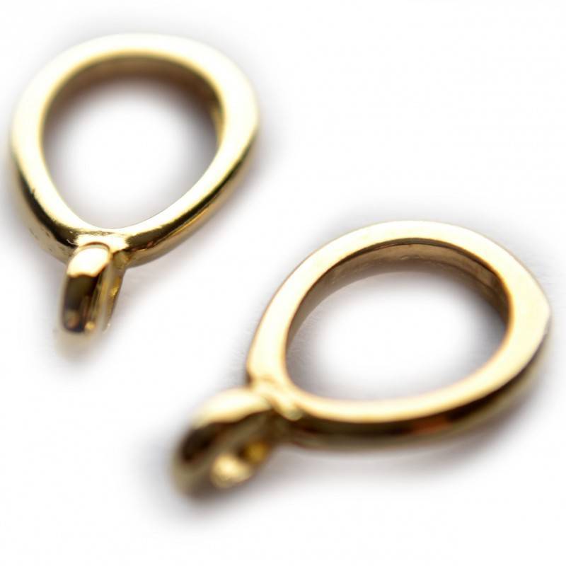 Kraal met oog druppel groot metaal goud DQ 10x16mm-Kraaltjes van Renate
