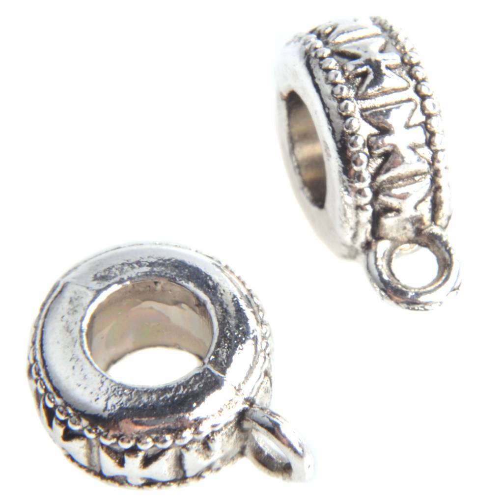Kraal met oog ethnic Ø4mm Zilver 13x5.5mm - 6 stuks-Kraaltjes van Renate