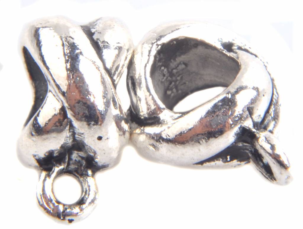 Kraal met oog kruis Ø5mm Zilver - 6 stuks-Kraaltjes van Renate