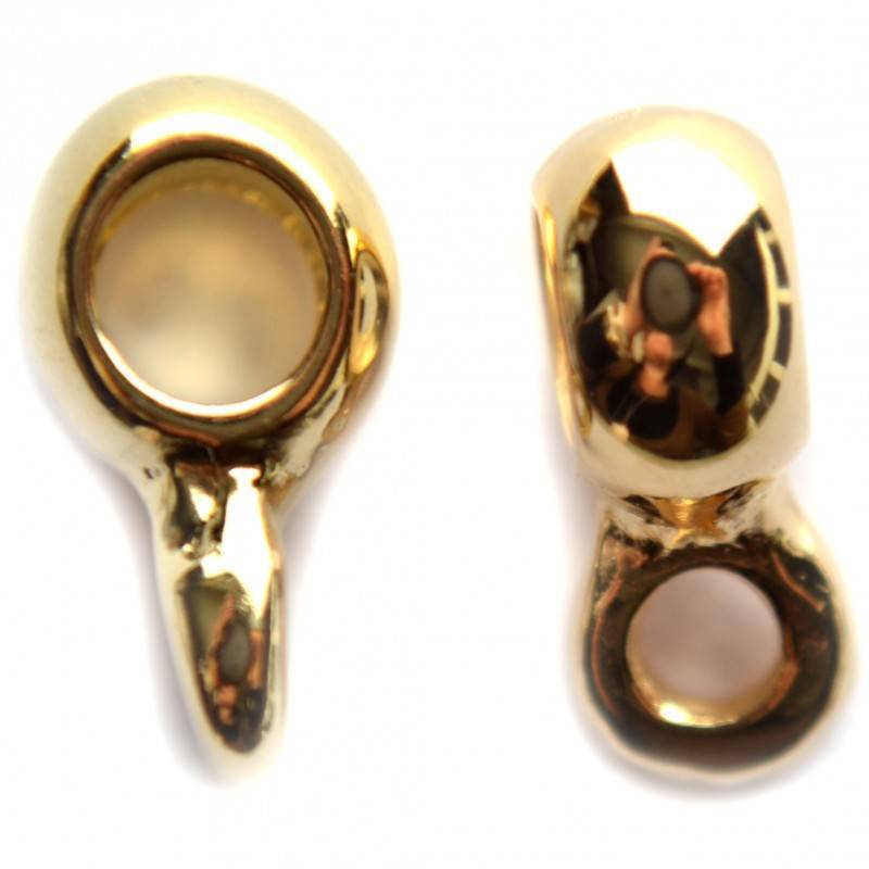 Kraal met oog metaal goud DQ 18x8mm-Kraaltjes van Renate
