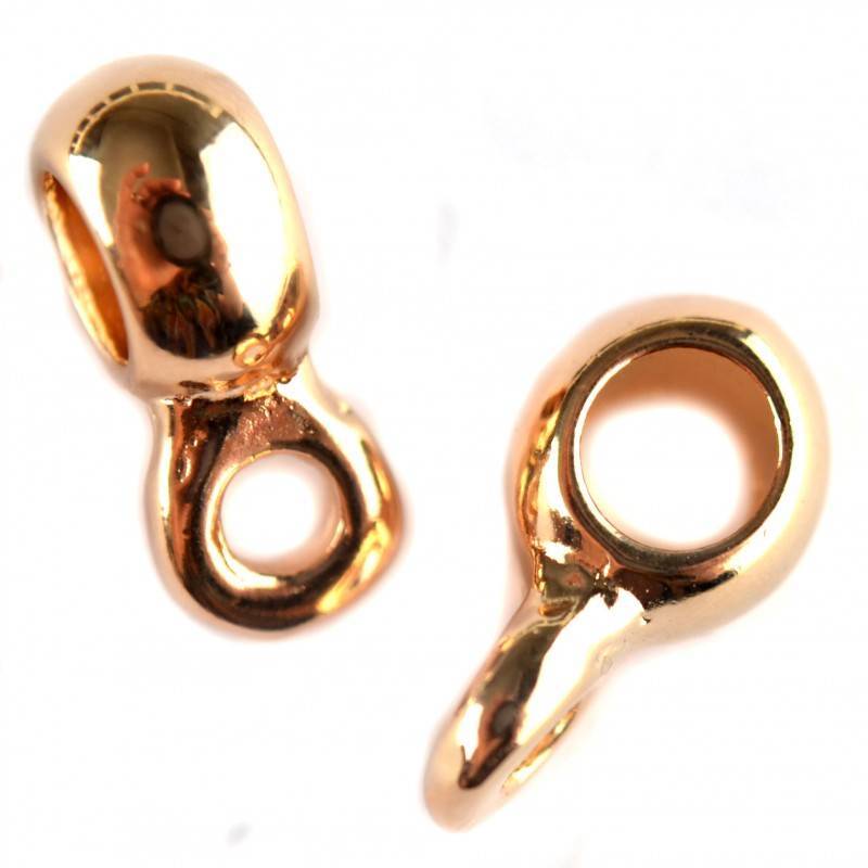 Kraal met oog metaal rosegoud DQ 18x8mm-Kraaltjes van Renate