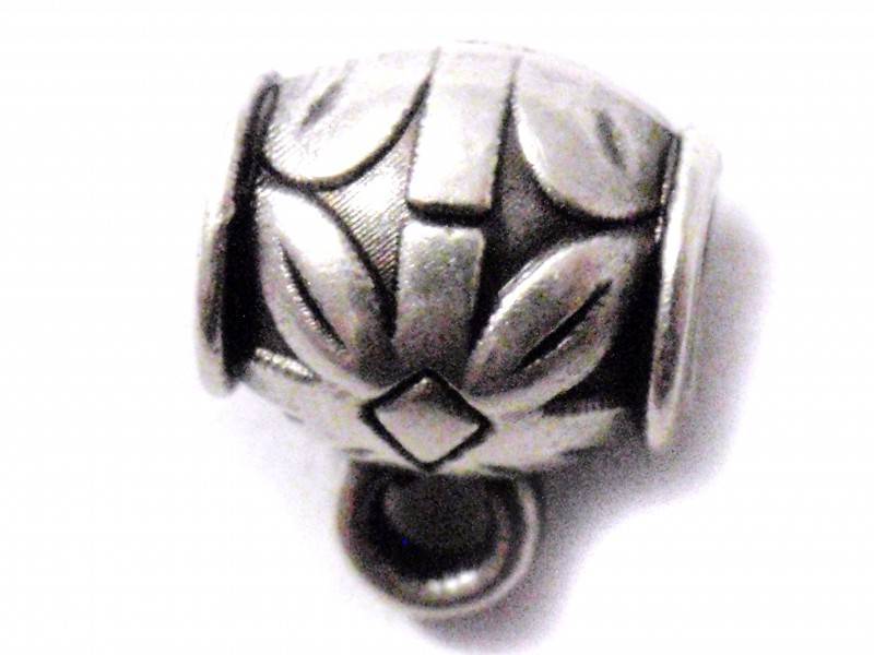 Kraal met oog metaal zilver DQ 10x12mm-Kraaltjes van Renate