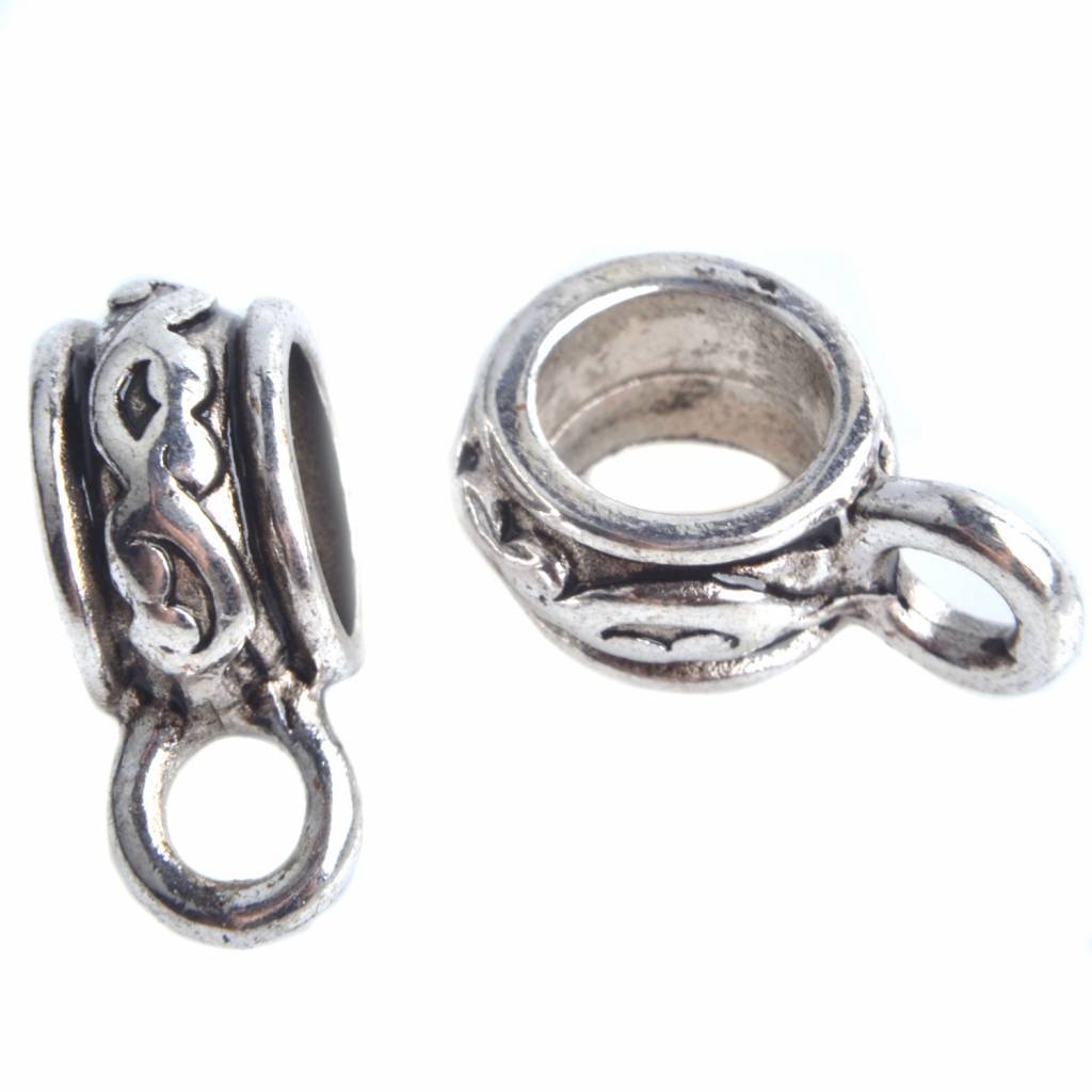 Kraal met oog swirl Ø7.5mm Zilver 18x7mm-Kraaltjes van Renate