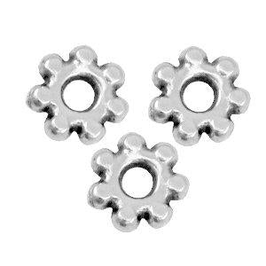 Kraal metaal Bali ring Zilver DQ 4.8x1.3mm-Kraaltjes van Renate