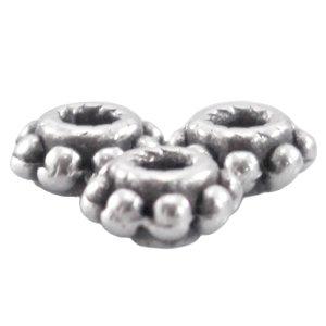 Kraal metaal Bali ring Zilver DQ 5.5x2.8mm-Kraaltjes van Renate