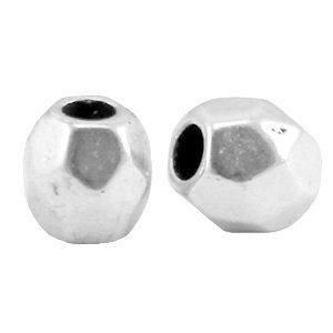 Kraal metaal facet rond Zilver DQ 4mm-Kraaltjes van Renate