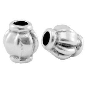 Kraal metaal lampion Zilver DQ 4x3.5mm-Kraaltjes van Renate