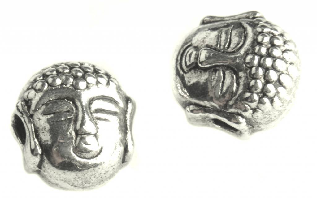 Kraal mini buddha Zilver 7mm - 10 stuks-Kraaltjes van Renate