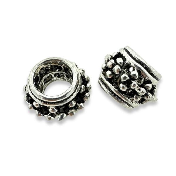 Kraal motief tibetan style zilver 13x9mm-bedels-Kraaltjes van Renate