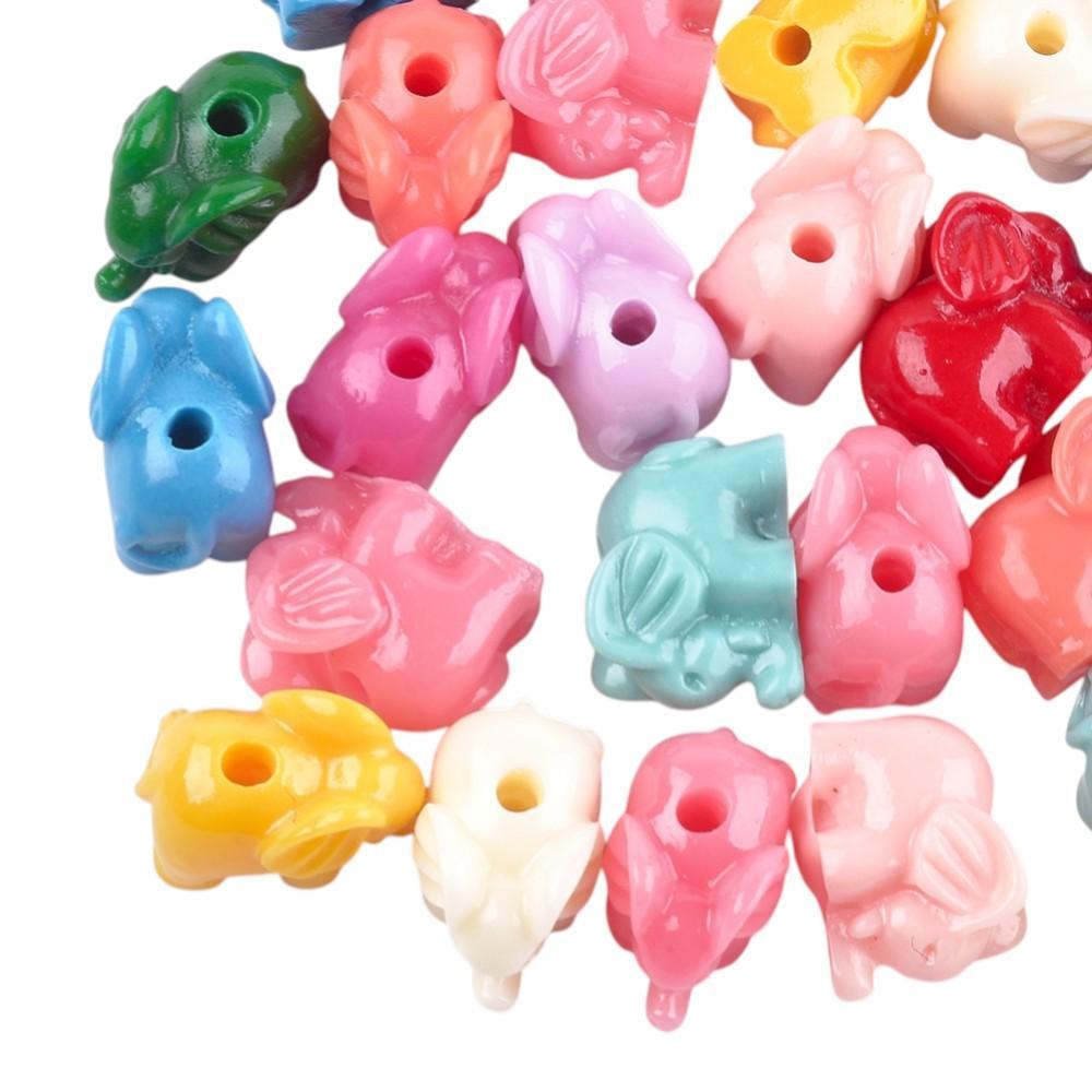 Kraal olifant synthetic multicolor 10mm- per stuk-Kralen-Kraaltjes van Renate