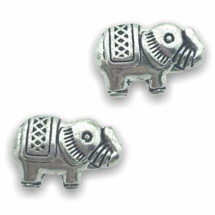 Kraal olifant zilver 12x8mm - 4 stuks-Kraaltjes van Renate