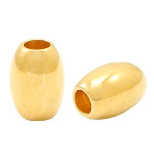 Kraal ovaal Ø2,8mm Goud DQ 8x6mm-Kraaltjes van Renate