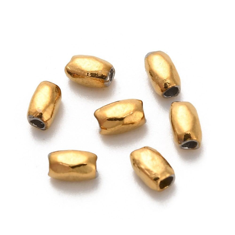 Kraal ovaal Premium RVS 18K Gold plated 3x2mm - per stuk-Kralen-Kraaltjes van Renate