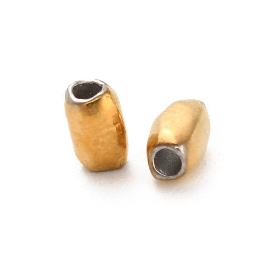 Kraal ovaal Premium RVS 18K Gold plated 3x2mm - per stuk-Kralen-Kraaltjes van Renate
