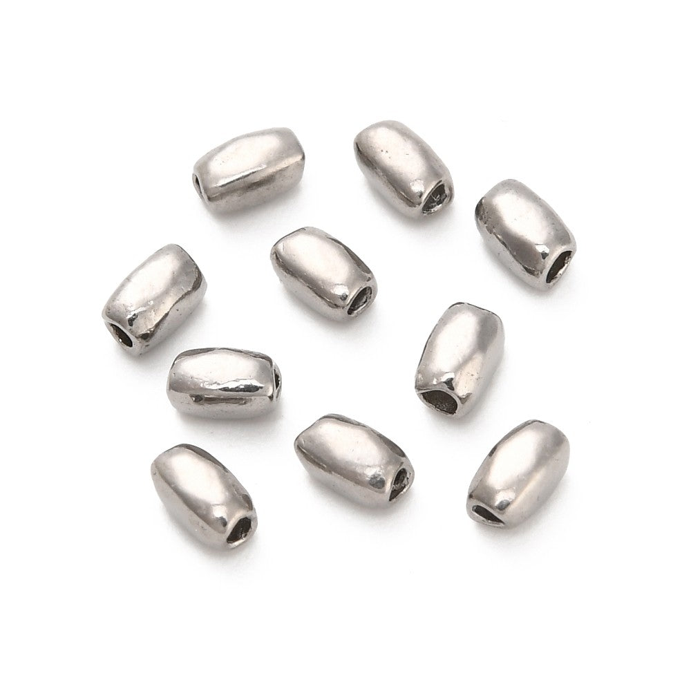 Kraal ovaal RVS Zilver 3x2mm - per stuk-Kralen-Kraaltjes van Renate