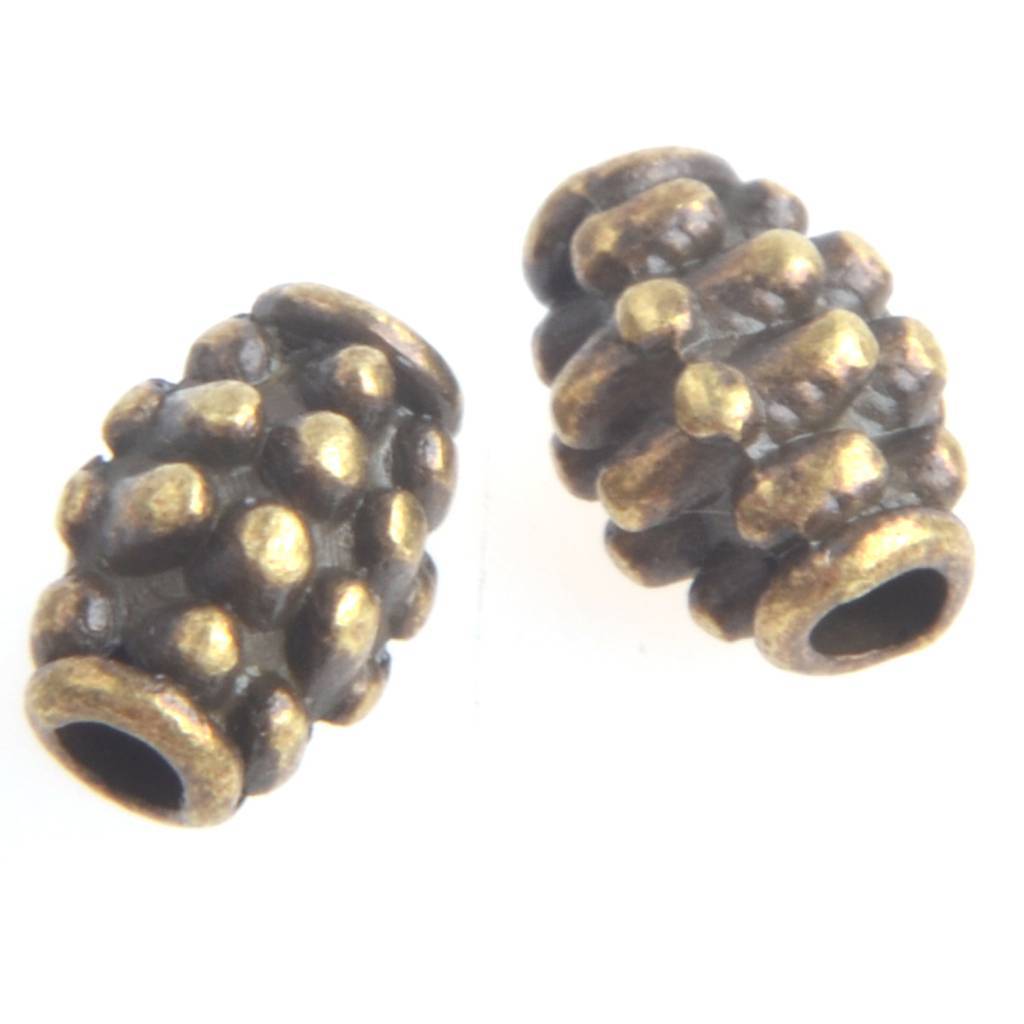 Kraal ovaal dots Brons 7x5mm - 8 stuks-Kraaltjes van Renate