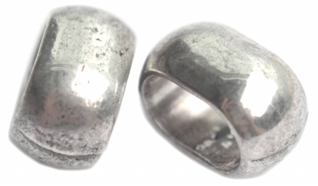 Kraal ovaal gat Ø10x7mm zilver 14x10mm-Kraaltjes van Renate
