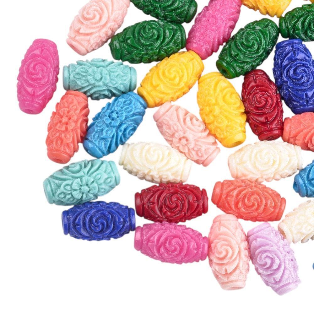 Kraal ovaal synthetic multicolor 16,5mm- per stuk-Kralen-Kraaltjes van Renate