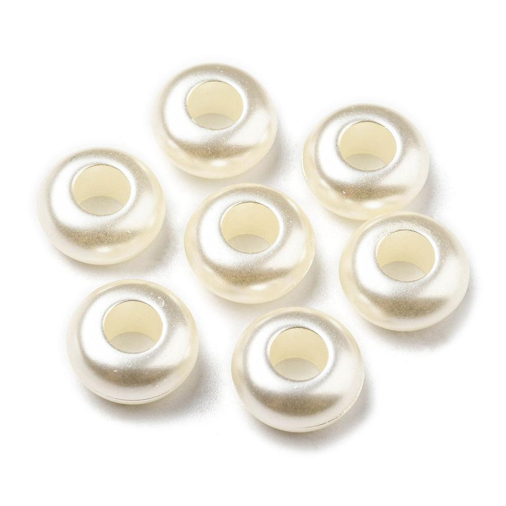 Kraal parel Rondelle Wit 11mm- per 20 stuks-Kralen-Kraaltjes van Renate