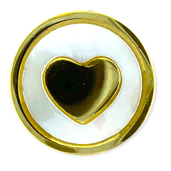 Kraal parelmoer hart RVS goud 10x3mm-bedels-Kraaltjes van Renate